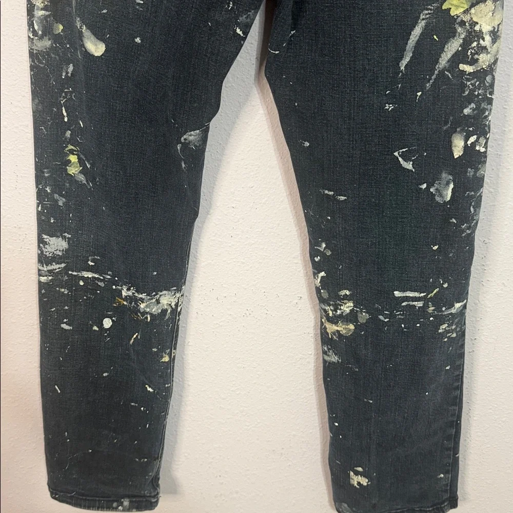 Urban Star Men Paint-Splatter Straight Leg Jeans Size 36x34